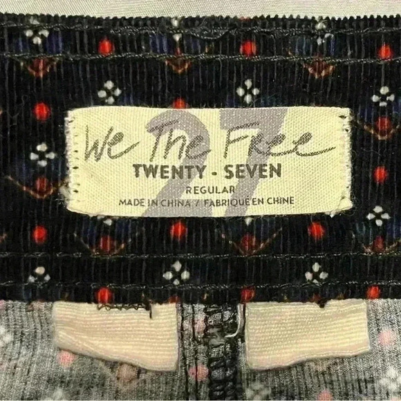 Free People Joani Patterned Corduroy Belt loops
buttons Mini Skirt Size 27 - Picture 10 of 12